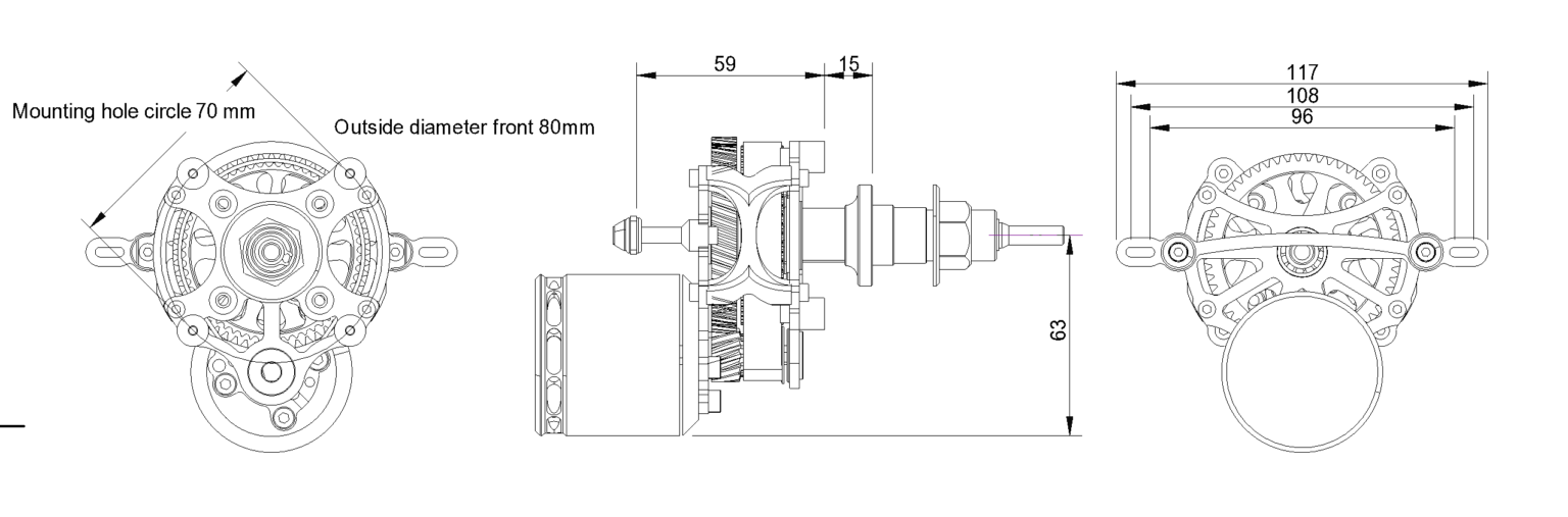 Adverrun AVR XS V4 Contra Drive With EGODRIFT 4025EC 570KV Motor 1-Pack