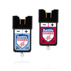 PowerBox Batt Life Guard 2S with blue label next to the 3S with red label