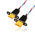 PowerBox Cable Set Premium One 4 One, MR30 plug and socket each with a black mounting flange, twisted Premium leads
