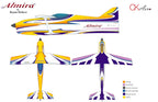 CK Aero Almira Bipe by Bryan Hebert, red, white and purple standard scheme rendering, side, top and bottom views