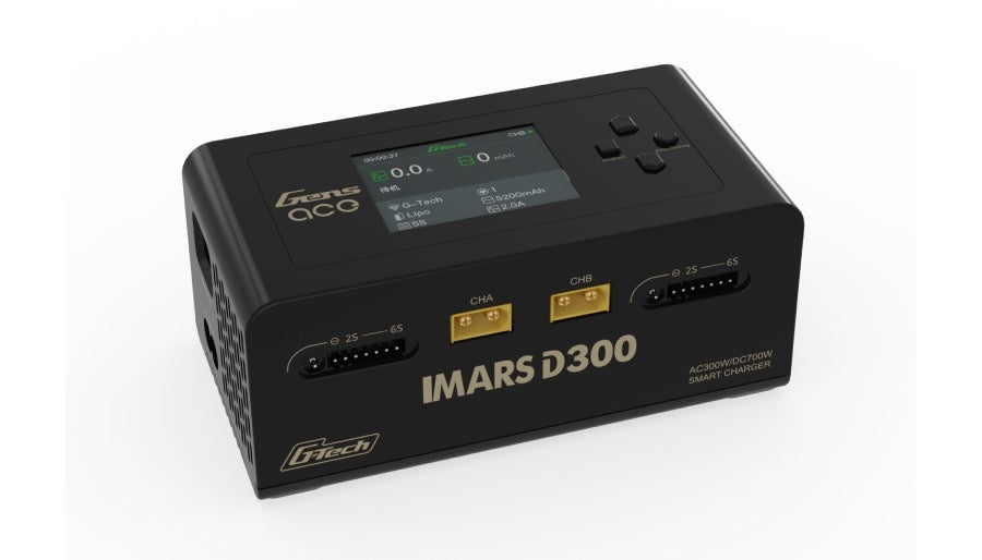 Gens Ace iMARS D300 Dual Channel AC/DC Battery Charger Black