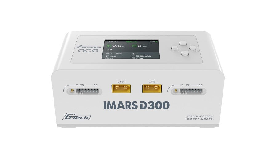 Gens Ace iMARS D300 AC/DC Dual Channel RC Battery Charger White