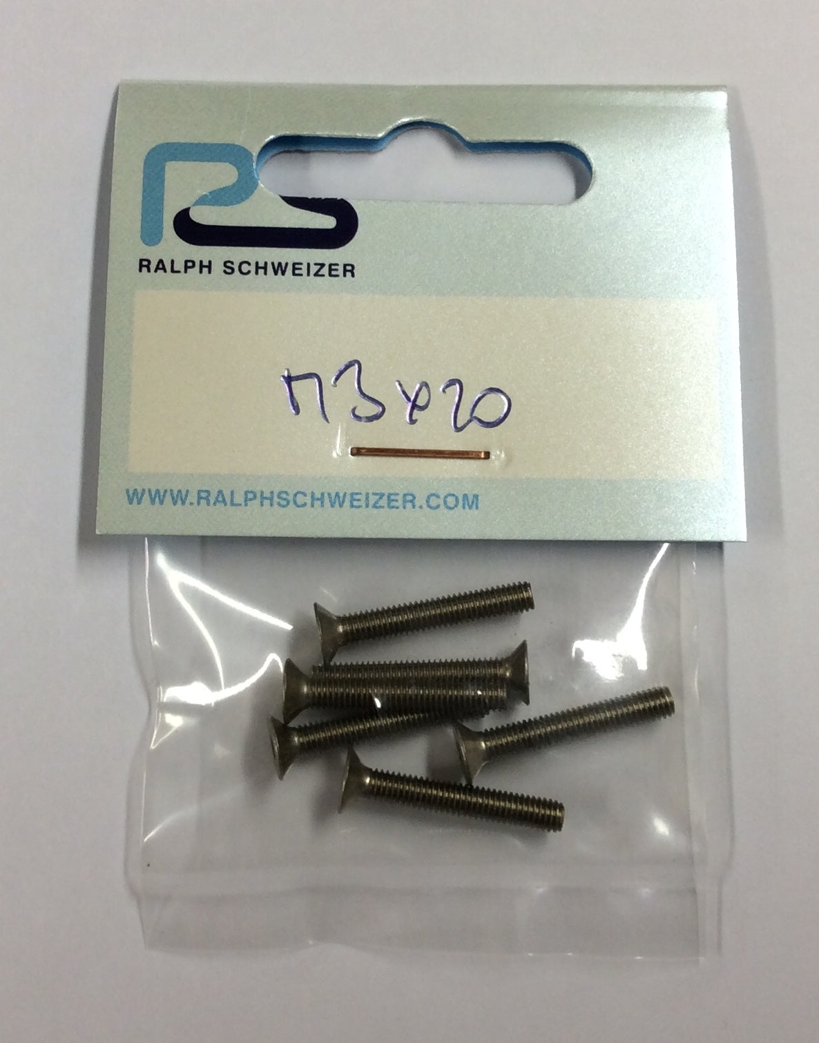 Ralph Schweizer Modeltechnic M3 x 20mm Titanium Countersunk Head Screws 6-Pack