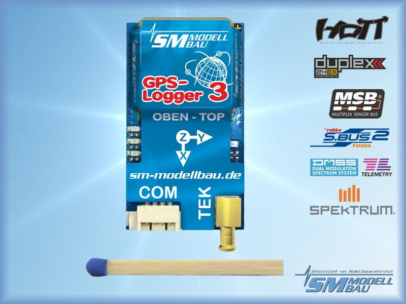 SM ModellBau GPS-Logger 3 10 Hz Telemetry Logger 1-Pack