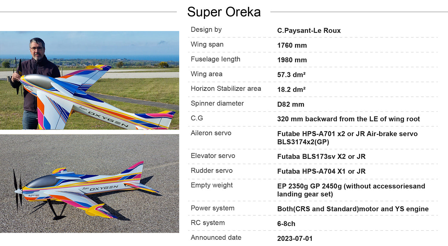 Hui Yang Professional F3A Super Oxygen EP RC Model Aircraft