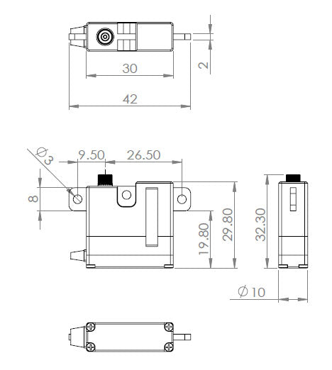 MKS HV6130 High Torque Digital Servo 23g Coreless Motor