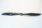 PT Model 23x20 rear contra carbon fibre propeller full length on white studio background