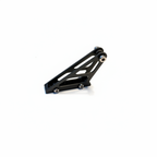 Hui Yang triangular carbon fibre control horn angled view showing lightweight cutout design and ball link hardware on pure white background