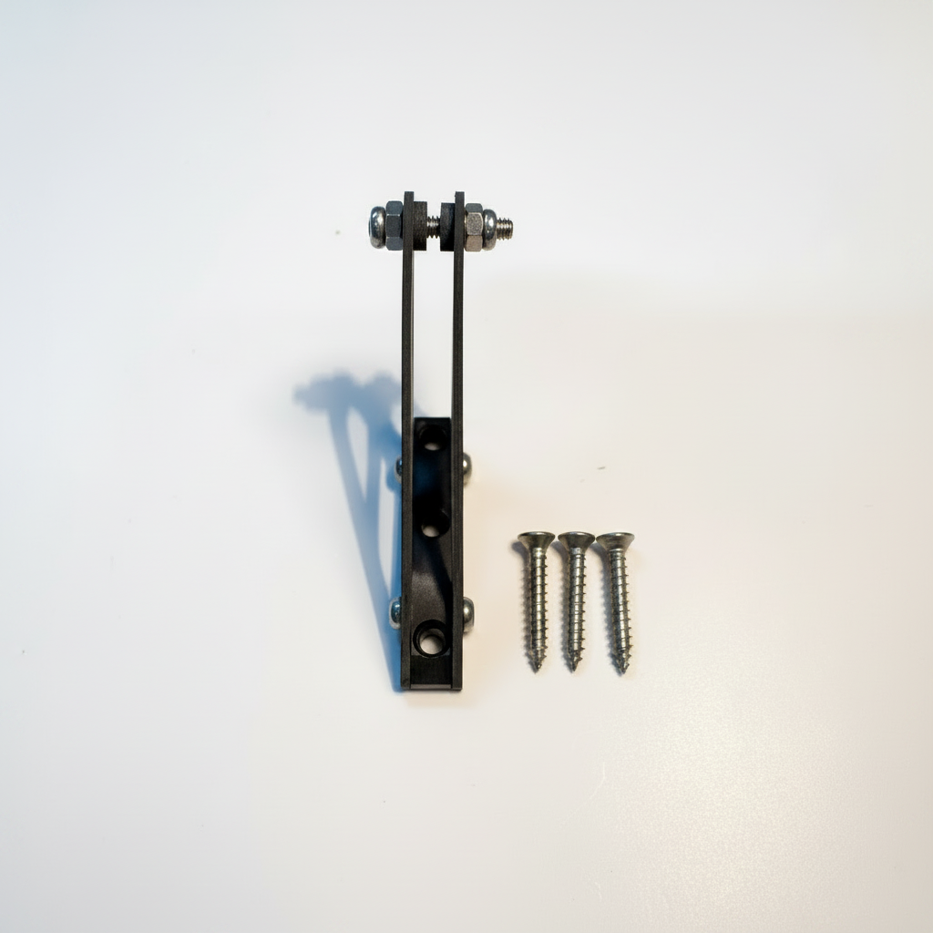 Hui Yang carbon control horn front view, dual-arm assembly on pure white background
