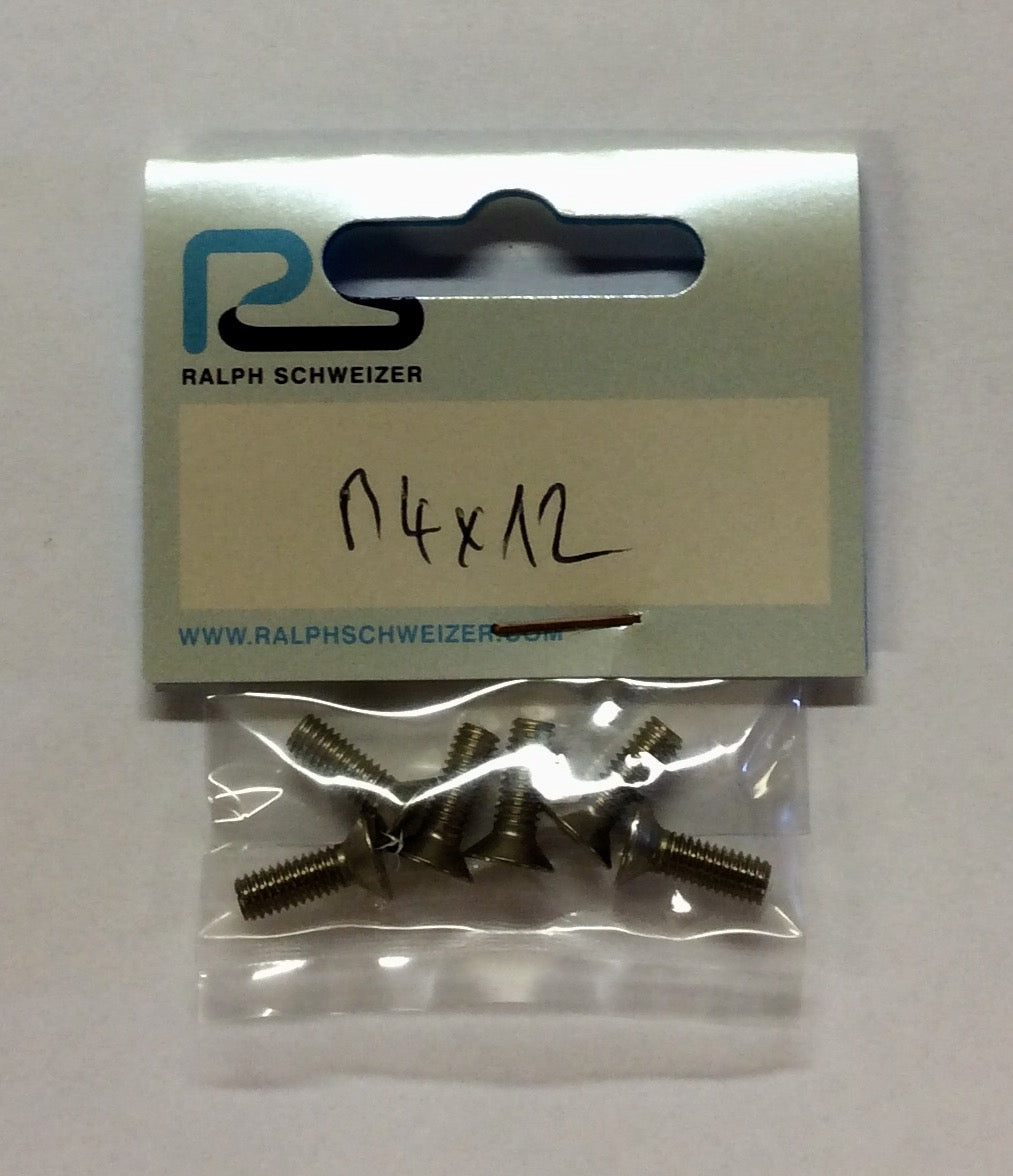 Ralph Schweizer Modeltechnic M4 x 12mm Titanium Countersunk Head Screws 6-Pack