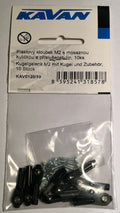 Kavan 2mm Nylon Ball Ends With Hardware 10-Pack