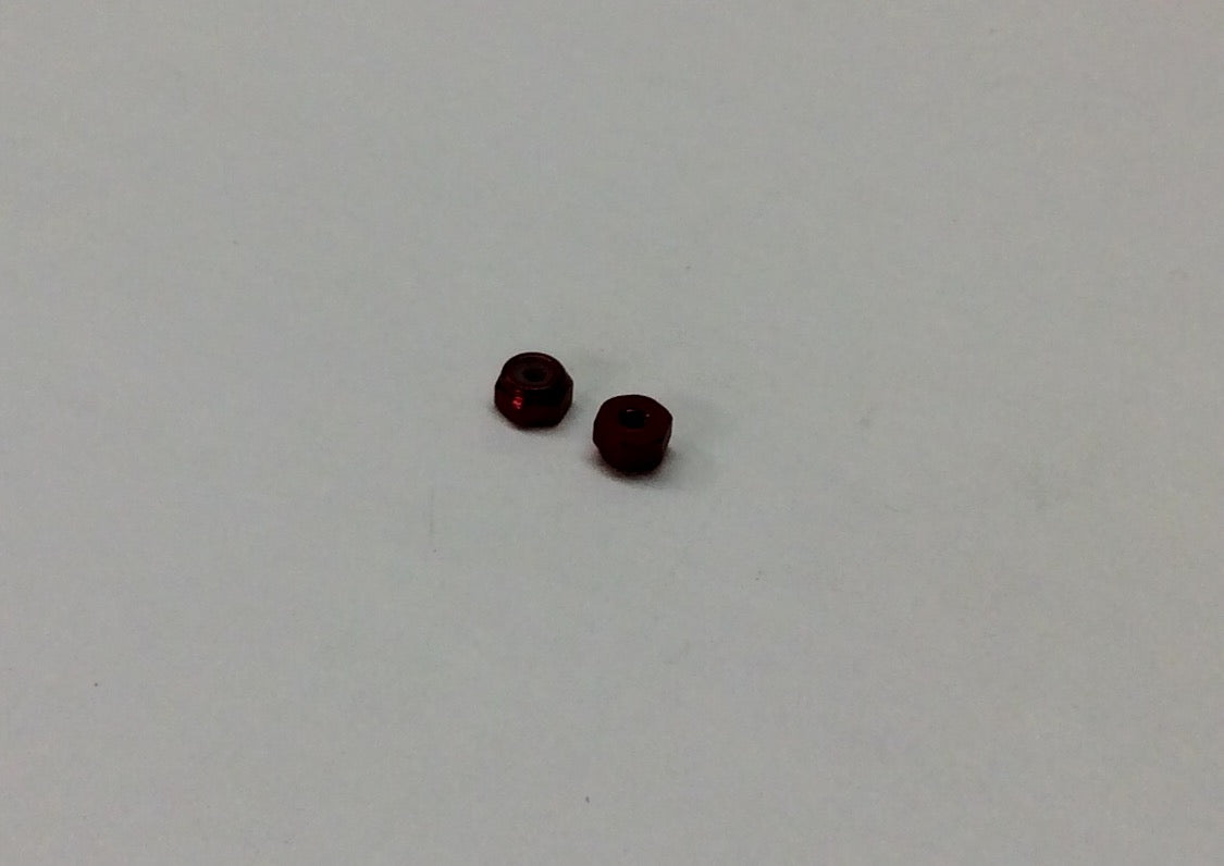 Precision Aero Products M2 Aluminium Nylock Nut Red 1-Pack