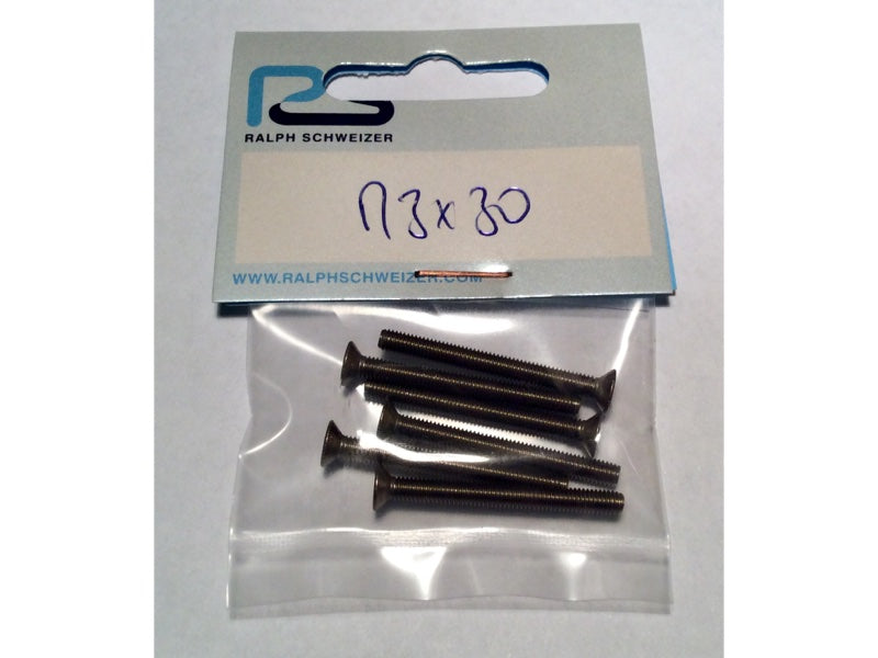 Ralph Schweizer Modeltechnic M3 x 30mm Titanium Countersunk Head Screws 6-Pack