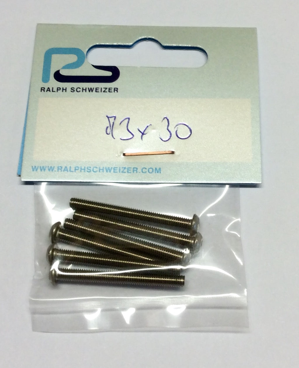 Ralph Schweizer Modeltechnic M3 x 30mm Titanium Button Head Screws 6-Pack