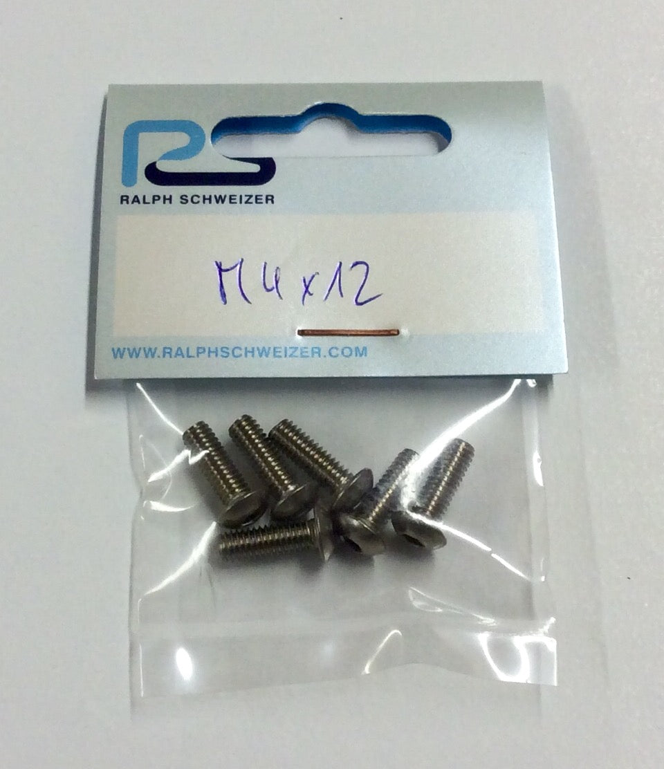 Ralph Schweizer Modeltechnic M4 x 12mm Titanium Button Head Screws 6-Pack