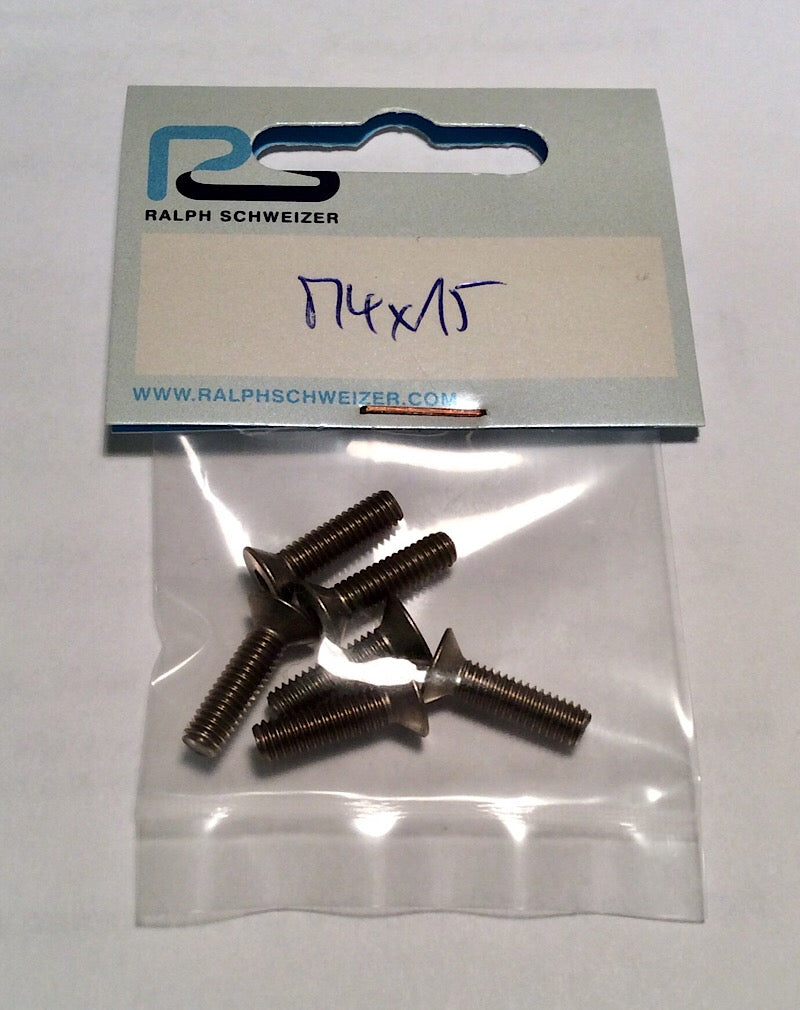 Ralph Schweizer Modeltechnic M4 x 15mm Titanium Countersunk Screws 6-Pack