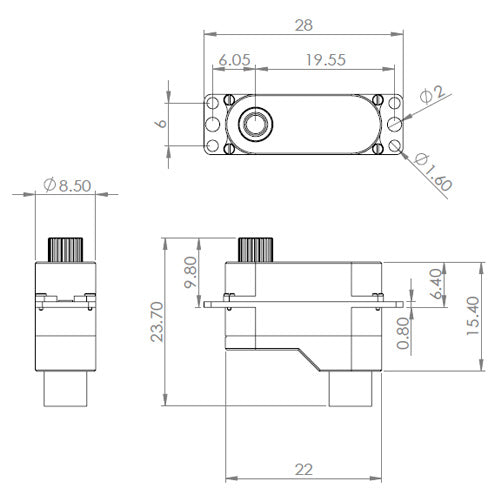 MKS DS65K Micro Servo 6.5g 0.22oz 22x8.5x15mm