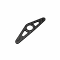 Precision Aero Products MKS rudder arm, 2.0mm carbon fibre pull-pull servo arm with holes at 60, 65 and 70mm centres, angled view