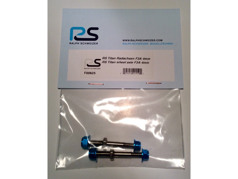 Ralph Schweizer Modeltechnic 4mm Titanium Axles Blue 1-Pack