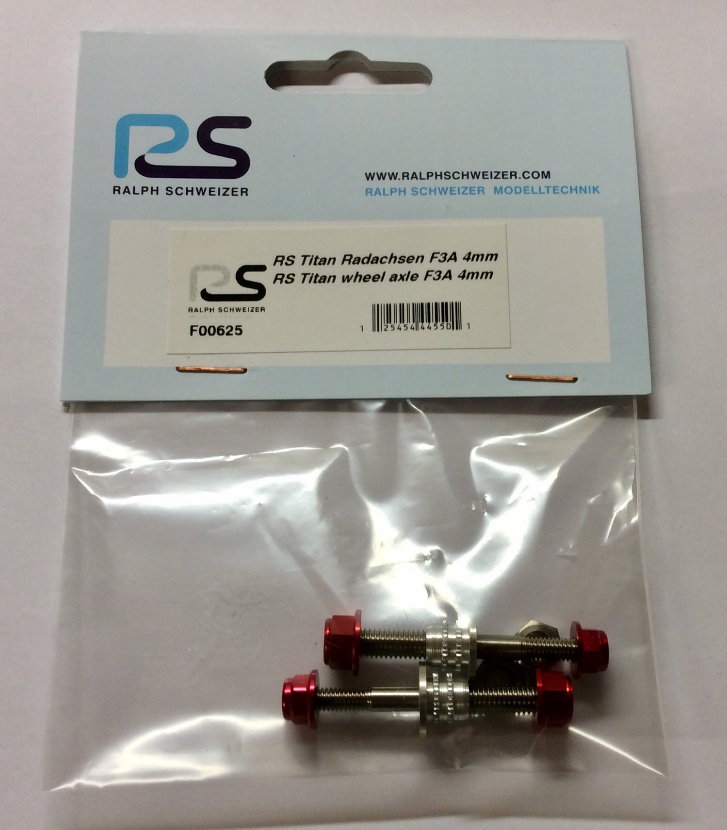 Ralph Schweizer Modeltechnic 4mm Titanium Axles Red 1-Pack